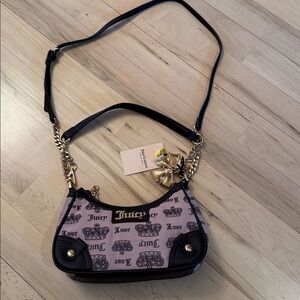Juicy Couture Vintage Couture-Shoulder Bag-Crossbody Purse-Y2K-Bow-Charms-New